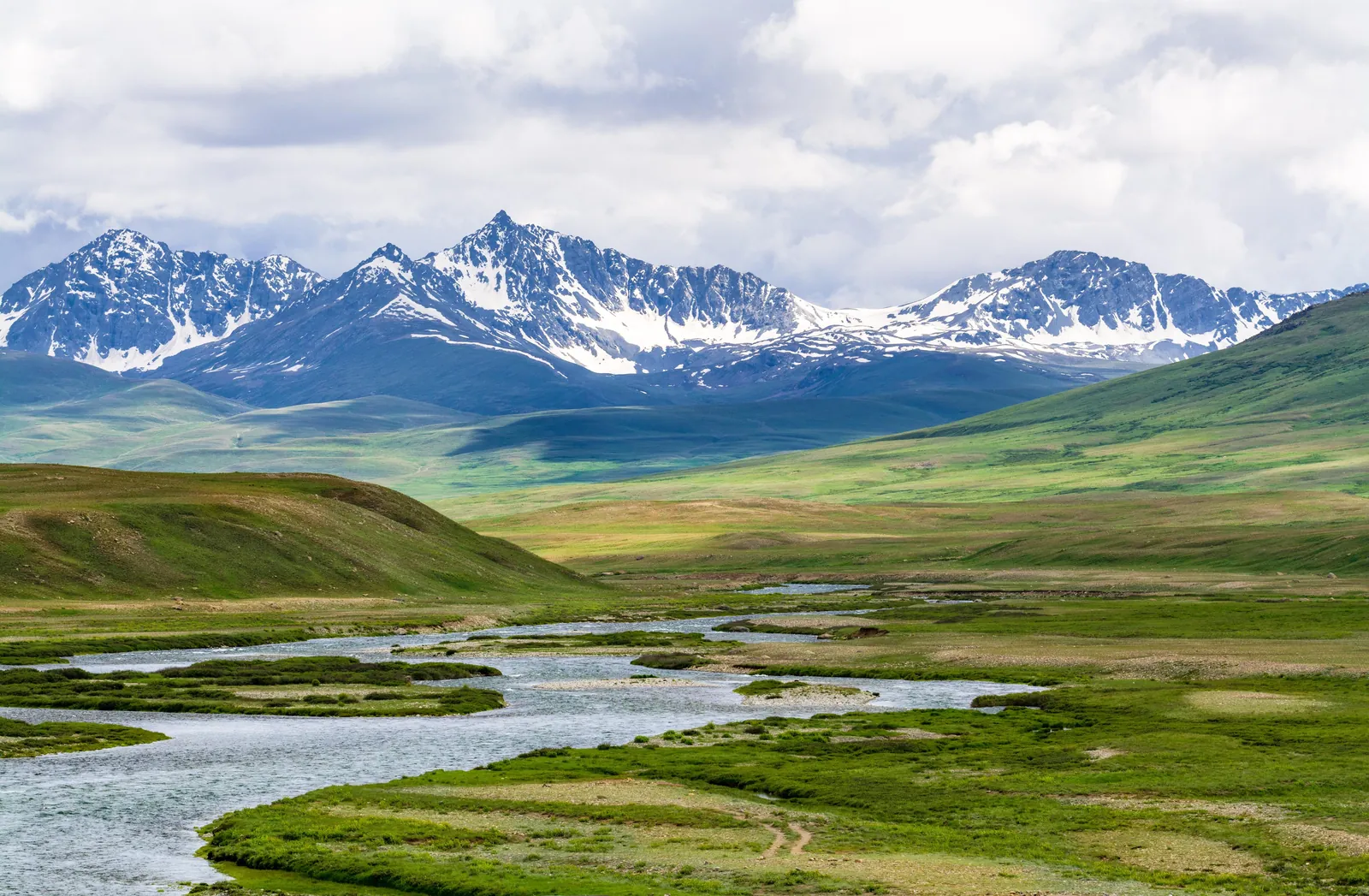 The open plains and river of Deosai National Park