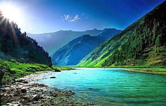 The turquoise Kunhar River in the Kaghan Valley
